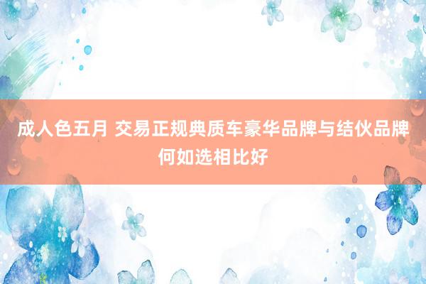 成人色五月 交易正规典质车豪华品牌与结伙品牌何如选相比好