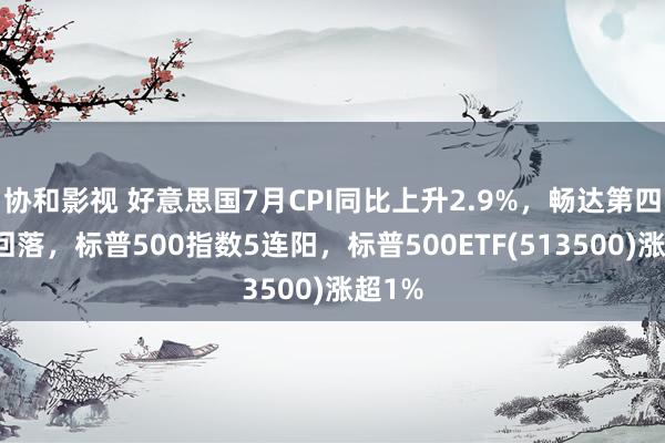 协和影视 好意思国7月CPI同比上升2.9%，畅达第四个月回落，标普500指数5连阳，标普500ETF(513500)涨超1%