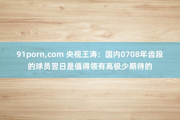 91porn,com 央视王涛：国内0708年齿段的球员翌日是值得领有高极少期待的